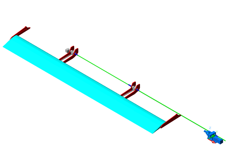 kinematics of the Fowler landing flap: start (Landing Flaps Drive System)